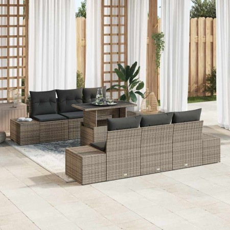 Conjunto de sofá de jardín Manual 7 pcs Gris 100 x 55 x 73 cm