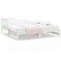Sofá cama extraíble madera maciza de pino blanco 2x(90x190) cm