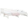 Sofá cama extraíble madera maciza de pino blanco 2x(90x190) cm