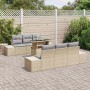 Conjunto de sofá de jardín con cojín 7 pcs beige y gris claro