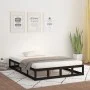 Black solid wood bed frame 140x190 cm by vidaXL, Beds and slatted bases - Ref: Foro24-820845, Price: 133,72 €, Discount: %