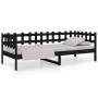 Solid black pine wood sofa bed 80x200 cm by vidaXL, Beds and slatted bases - Ref: Foro24-820755, Price: 89,08 €, Discount: %