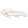 Cama de palets madera maciza de pino blanco 90x200 cm de vidaXL, Camas y somieres - Ref: Foro24-821378, Precio: 112,57 €, Des...