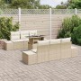 Conjunto de sofá de jardín 7 pcs beige y crema 100 x 55 x 73 cm
