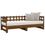 Sofá cama extraíble madera maciza de pino marrón 2