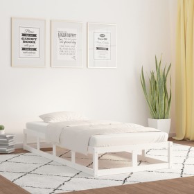 Estructura de cama madera maciza blanca 100x200 cm