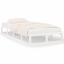 Weißer Massivholzbettrahmen 100x200 cm von vidaXL, Betten und Lattenroste - Ref: Foro24-820787, Preis: 92,94 €, Rabatt: %
