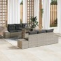 Conjunto de sofá de jardín 7 pcs Gris claro 100 x 55 x 73 cm