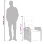 Set comedor jardín 7 pzas y cojines ratán sintético gris claro