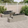 Conjunto de sofá de jardín 7 pcs Gris claro 100 x 55 x 73 cm