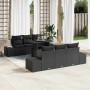 Conjunto de sofá de jardín 7 pcs Negro 100 x 55 x 73 cm