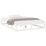 Estructura de cama de madera maciza blanca 200x200 cm de vidaXL, Camas y somieres - Ref: Foro24-820817, Precio: 115,74 €, Des...