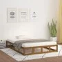 Estructura de cama de madera maciza marrón miel 200x200 cm de vidaXL, Camas y somieres - Ref: Foro24-820819, Precio: 180,98 €...