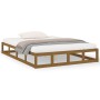 Honey brown solid wood bed frame 200x200 cm by vidaXL, Beds and slatted bases - Ref: Foro24-820819, Price: 184,26 €, Discount: %