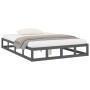 Estructura de cama de madera maciza gris 150x200 cm