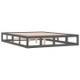Estructura de cama de madera maciza gris 150x200 cm de vidaXL, Camas y somieres - Ref: Foro24-820803, Precio: 123,99 €, Descu...