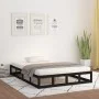 Black solid wood bed frame 200x200 cm by vidaXL, Beds and slatted bases - Ref: Foro24-820820, Price: 116,15 €, Discount: %