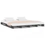 Massives Palettenbett aus grauem Kiefernholz, 140 x 190 cm von vidaXL, Betten und Lattenroste - Ref: Foro24-821439, Preis: 18...
