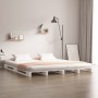 Cama de palets madera maciza pino blanca King Size 150x200 cm de vidaXL, Camas y somieres - Ref: Foro24-821398, Precio: 164,8...
