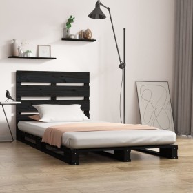 Estructura de cama madera maciza de pino negro 100x200 cm