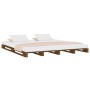 Camas de palets madera maciza pino marrón miel 140x190 cm