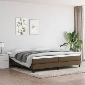 Dark brown fabric bed frame 200x200 cm by vidaXL, Beds and slatted bases - Ref: Foro24-3120543, Price: 116,57 €, Discount: %