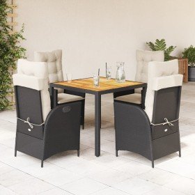 Set de muebles jardín 5 pzas con cojines ratán sintético negro en Conjuntos de jardín | Comprar online en Foro24