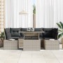 Conjunto de sofá de jardín 7 pcs Gris claro 100 x 55 x 73 cm