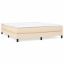 Estructura de cama de tela color crema 160x200 cm