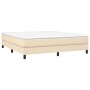 Estructura de cama de tela color crema 160x200 cm