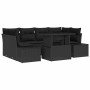 Conjunto de sofá de jardín 7 pcs Negro 100 x 55 x 73 cm