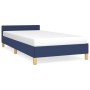 Bed frame with blue fabric headboard 80x200 cm by vidaXL, Beds and slatted bases - Ref: Foro24-347373, Price: 103,98 €, Disco...