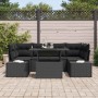 Conjunto de sofá de jardín 7 pcs Negro 100 x 55 x 73 cm
