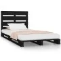 Estructura de cama madera maciza pino negro 75x190 cm de vidaXL, Camas y somieres - Ref: Foro24-3120161, Precio: 152,17 €, De...