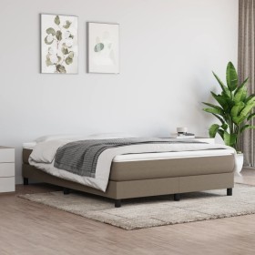 Estructura de cama de tela gris taupe 140x190 cm