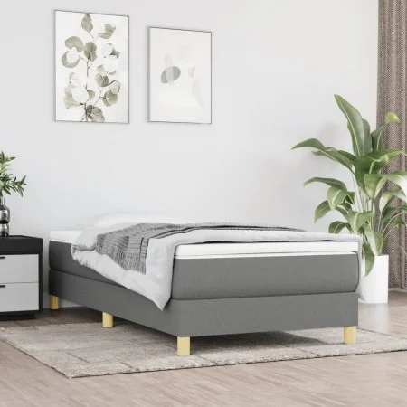 Dark gray fabric bed frame 80x200 cm by vidaXL, Beds and slatted bases - Ref: Foro24-3120567, Price: 85,26 €, Discount: %