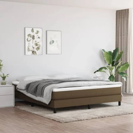 Dark brown fabric bed frame 180x200 cm by vidaXL, Beds and slatted bases - Ref: Foro24-3120535, Price: 114,28 €, Discount: %