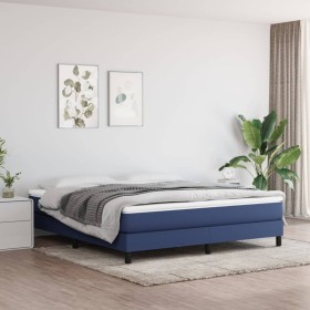 Estructura de cama de tela azul 160x200 cm