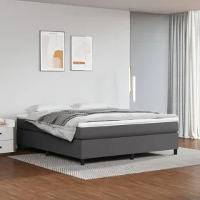 Gray synthetic leather bed frame 200x200 cm by vidaXL, Beds and slatted bases - Ref: Foro24-3121063, Price: 150,15 €, Discoun...
