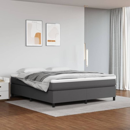 Estructura de cama de cuero sintético gris 200x200 cm de vidaXL, Camas y somieres - Ref: Foro24-3121063, Precio: 146,71 €, De...