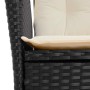 Set de comedor de jardín 7 pzas y cojines ratán sintético negro