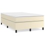 Box spring bed frame cream synthetic leather 120x200 cm by vidaXL, Beds and slatted bases - Ref: Foro24-3121037, Price: 101,3...