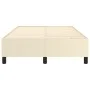 Box spring bed frame cream synthetic leather 120x200 cm by vidaXL, Beds and slatted bases - Ref: Foro24-3121037, Price: 134,7...