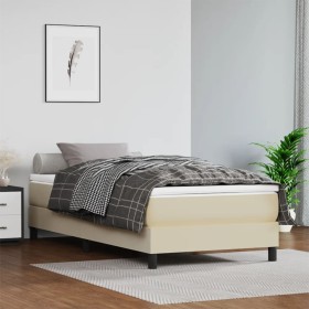 Cremefarbener Bettrahmen aus Kunstleder, 90 x 200 cm von vidaXL, Betten und Lattenroste - Ref: Foro24-3120678, Preis: 76,97 €...
