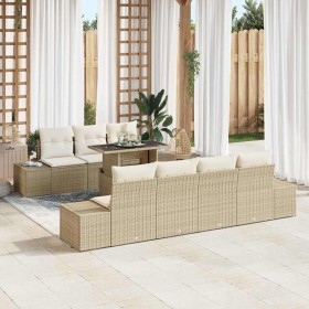 Conjunto de sofá de jardín 8 pcs beige y crema 100 x 55 x 73 cm