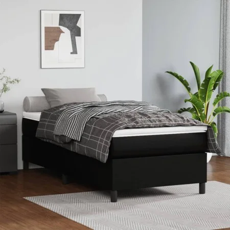 Black synthetic leather bed frame 90x190 cm by vidaXL, Beds and slatted bases - Ref: Foro24-3121017, Price: 98,76 €, Discount: %