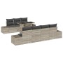 Conjunto de sofá de jardín 8 pcs Gris claro 100 x 55 x 73 cm