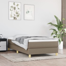 Estructura de cama de tela gris taupe 80x200 cm