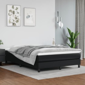 Black synthetic leather bed frame 140x190 cm by vidaXL, Beds and slatted bases - Ref: Foro24-3120694, Price: 99,27 €, Discoun...