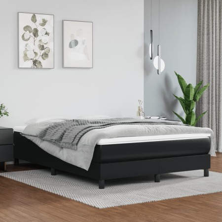Estructura de cama de cuero sintético negro 140x190 cm de vidaXL, Camas y somieres - Ref: Foro24-3120694, Precio: 98,89 €, De...